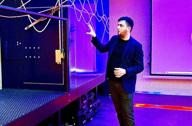 Vladislav Iliushin with the Avast IoT Lab's Faraday Cage.